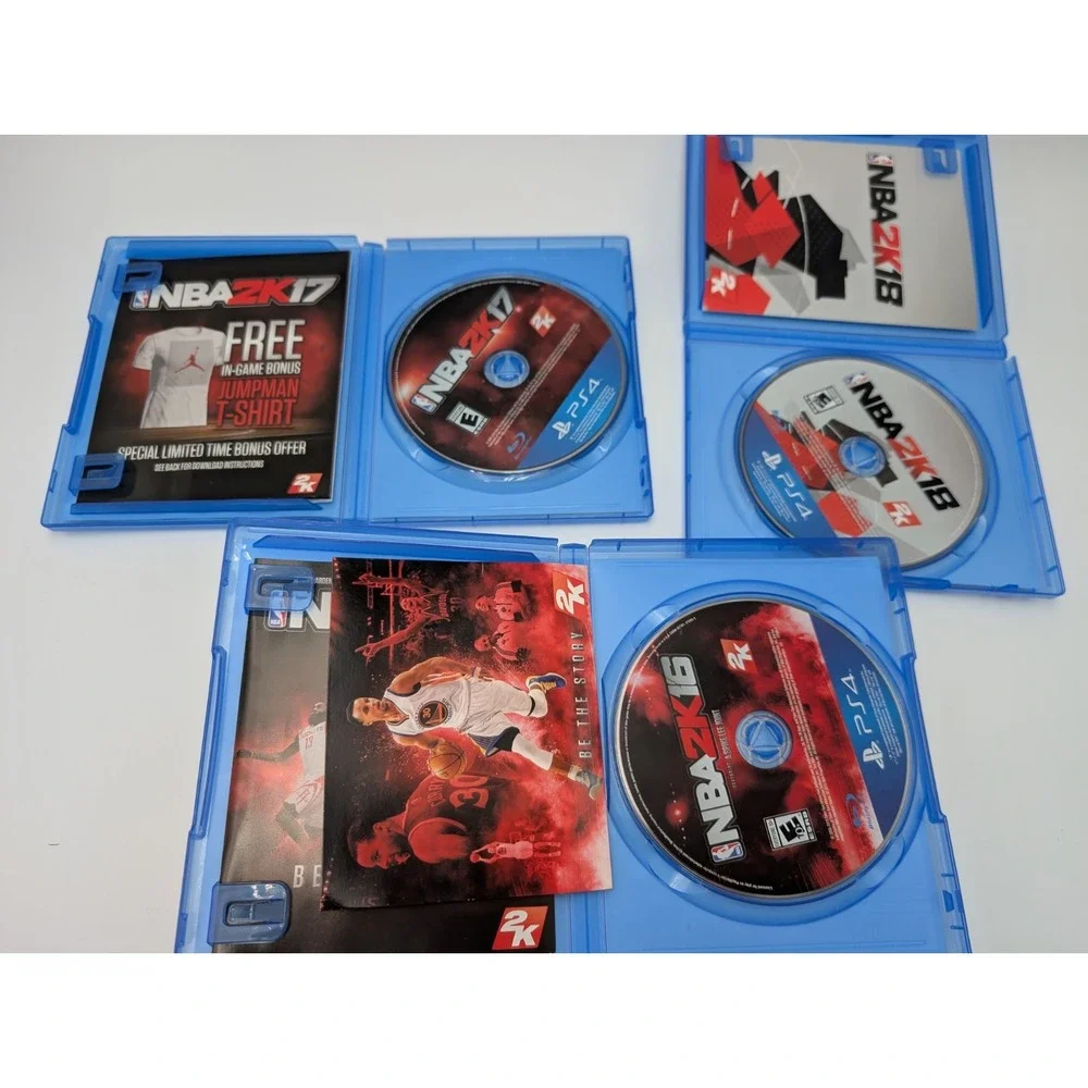 PlayStation 4 NBA 2K16, 2K17 And 2K18 2K19 Anniversary Complete W Poster Lot